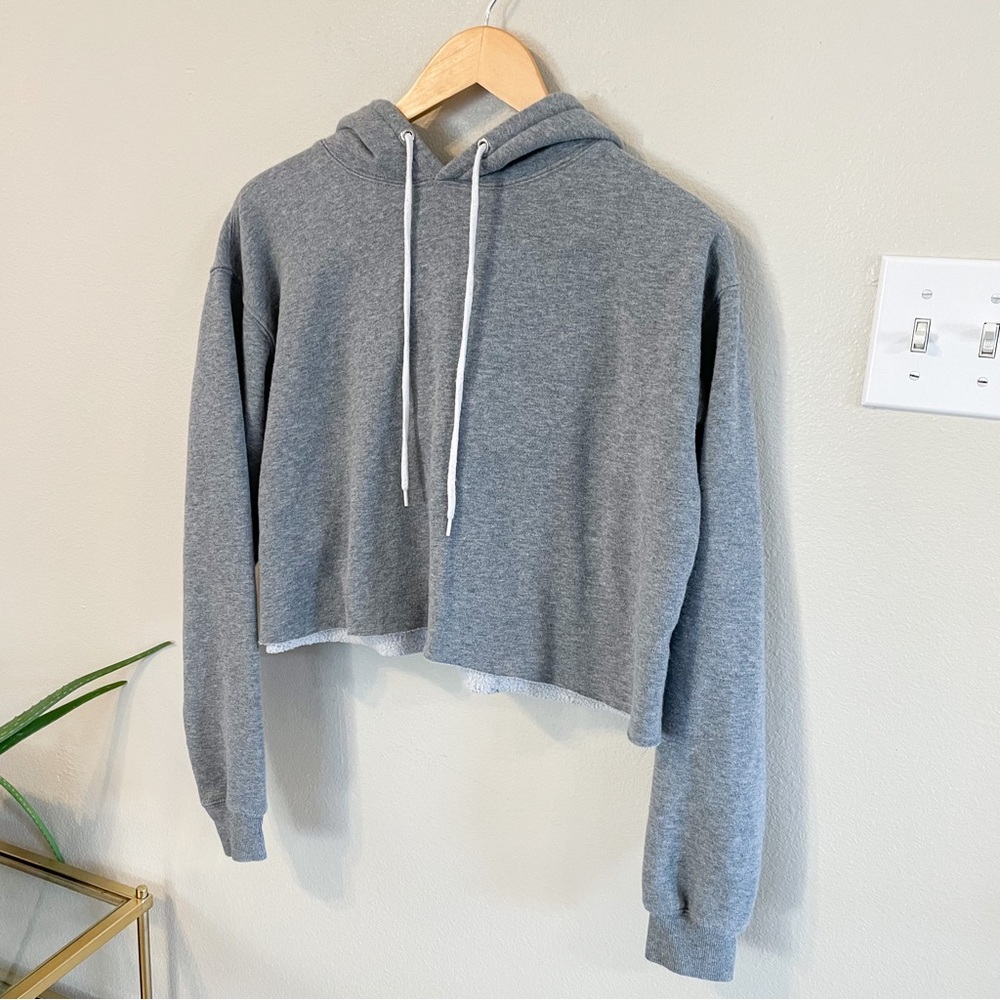 Gray Cropped Hoodie